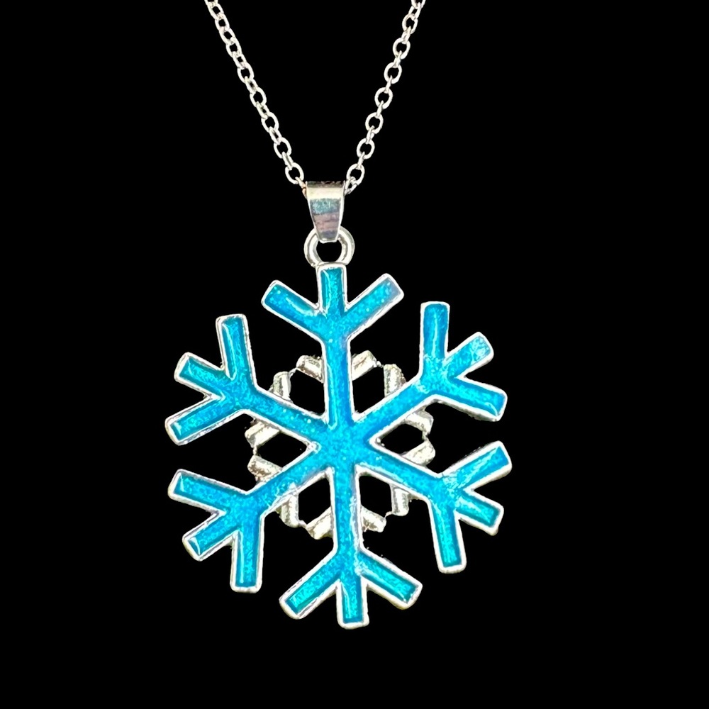 🆕 Blue Opal Snowflake Necklace